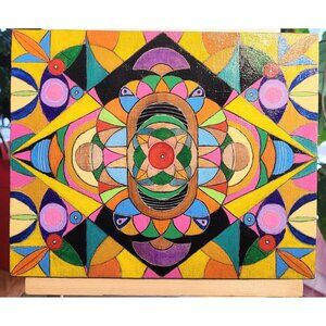 Dragon Fight Match Painting by Acrylic on Cardboard By "CANNOOVA"